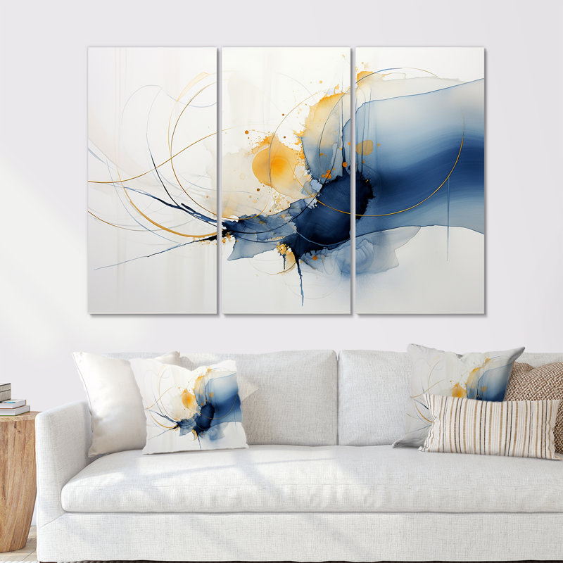 Ensemble de salon Crismatt - encre liquide, Toile tendue, H 32 po x l 48 po x P 1 po