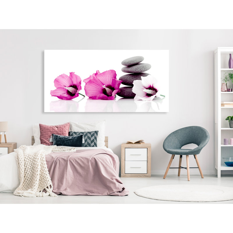Calm Mallow Narrow Pink - Wrapped Canvas Print, 60cm H x 120cm W