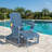 Blue HDPE Folding Adirondack Chair With Adjustable Backrest, Extendable Footstool And Cup Holder. Patio/Terrace Lounge Chair.-1398936401