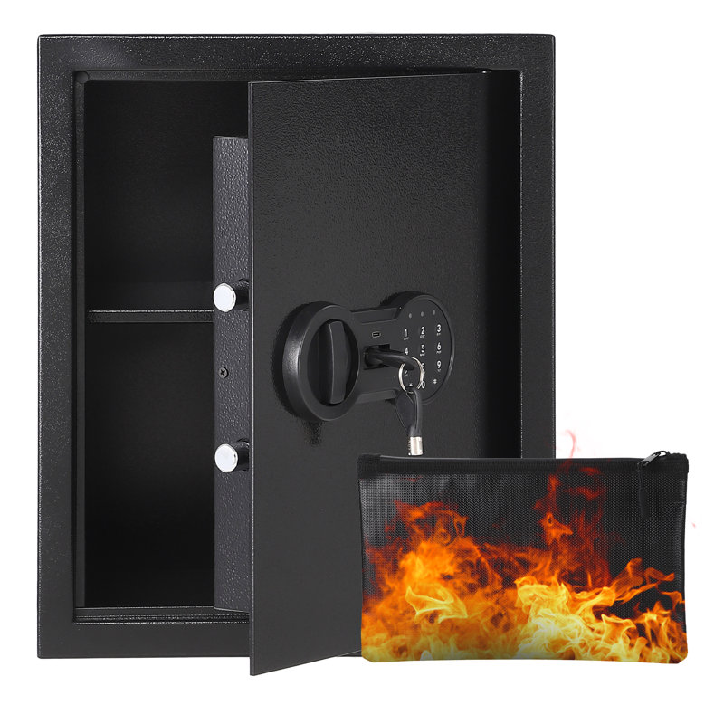 Coffre-fort pour armoire avec déverrouillage double et sac de documents ignifuge et imperméable pour la maison, le bureau et l'hôtel