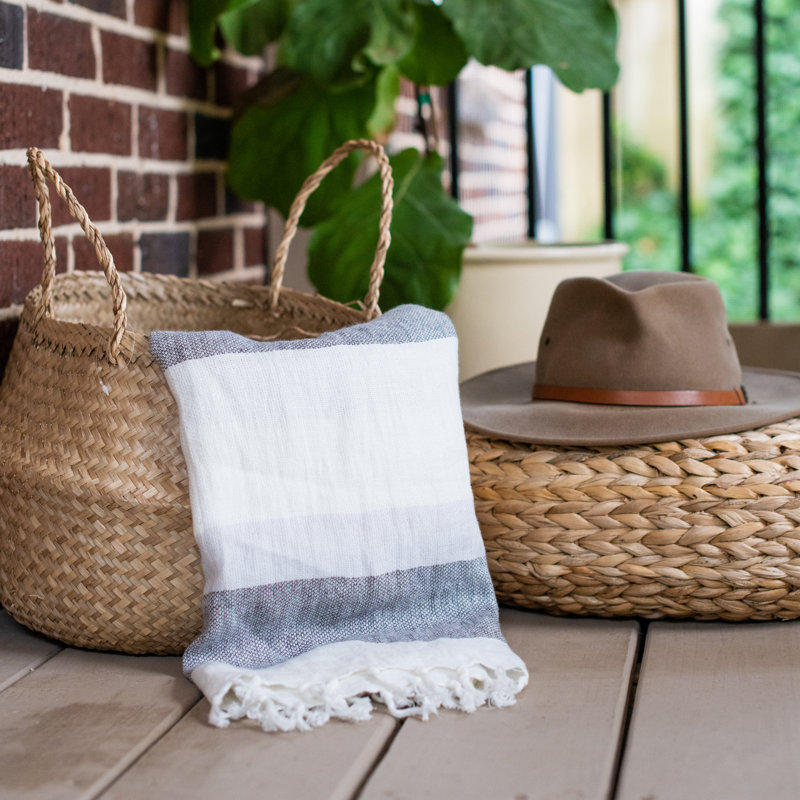 Hand Woven Throw Blanket, Gray