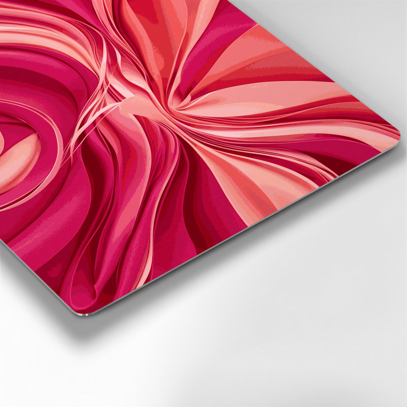 «Lyrical Abstraction 3», art mural en métal rouge, H 11 po x l 14 po