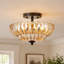 Plafonnier semi-encastré, luminaire de plafond en verre ambré-136129402