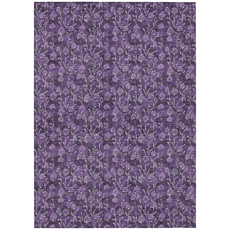 Azniv Washable Floral Indoor / Outdoor Rug, Rectangle 10' x 14'