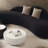 Creative curved black sofa coffee table combinatio