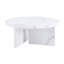 Une table basse à motif circulaire en bois aggloméré blanc, une table centrale blanche de 31,4 pouces, une table basse moderne, convient aux petits espaces et aux salons.