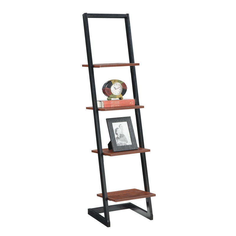 Slayter Ladder Bookcase, Black/Cherry