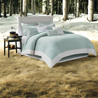 Ensemble de literie confortable en coton surdimensionné, jacquard turquoise, inspiration bord de mer