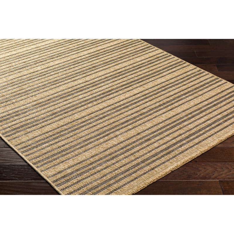 Tarri Boho Jute-Look Striped Brown Area Rug, Rectangle 275 x 200 cm
