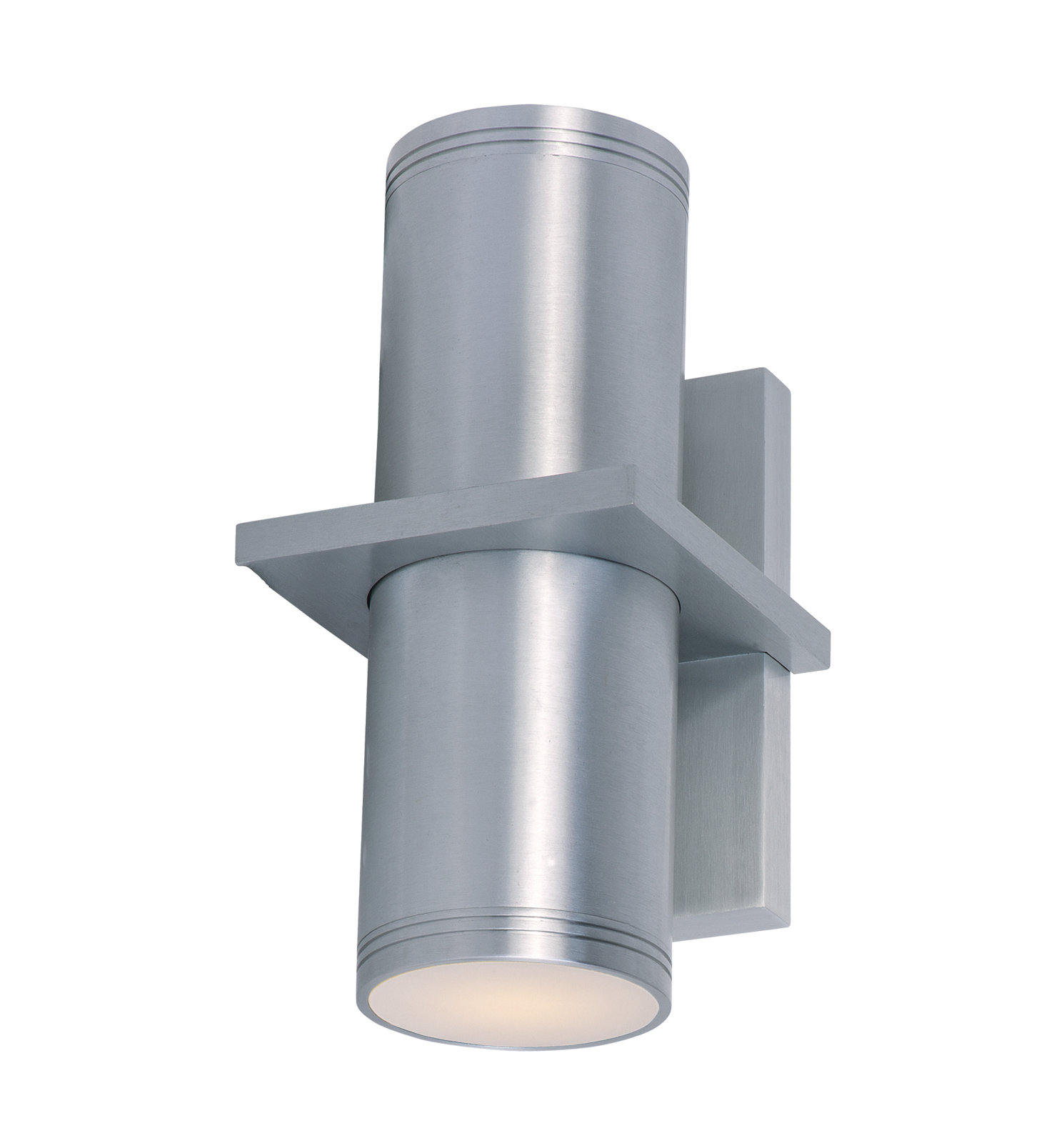 Kalon 2-Light Outdoor Sconce, Brushed Aluminum, 15W LED