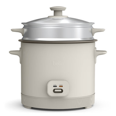 Bella 16 Cup Rice Cooker With Steamer, Oatmilk