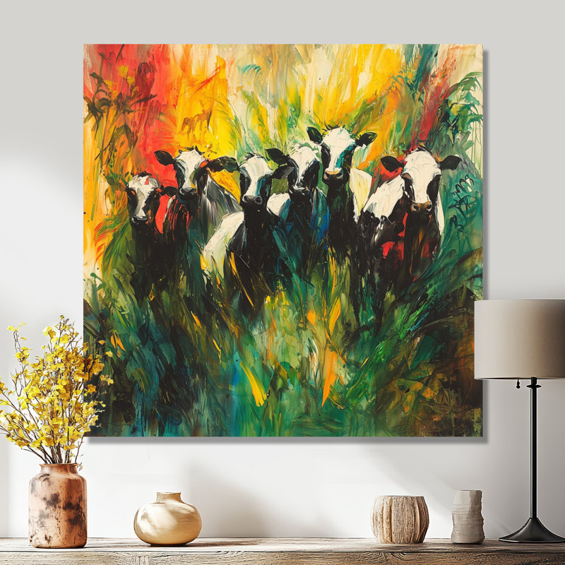 «Abstract Cow Herd I», reproduction d'art sur toile, H 36 po x l 36 po, Toile tendue, Ne s’applique pas