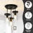 Levona 3- Light Semi Flush Mount Ceiling Light with Clear Hammered Glass Shade (Matte Black)-1277010664