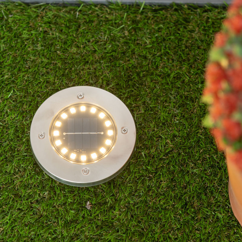 Tasmin Silver Solar Powered Integrated LED Well Light Kit