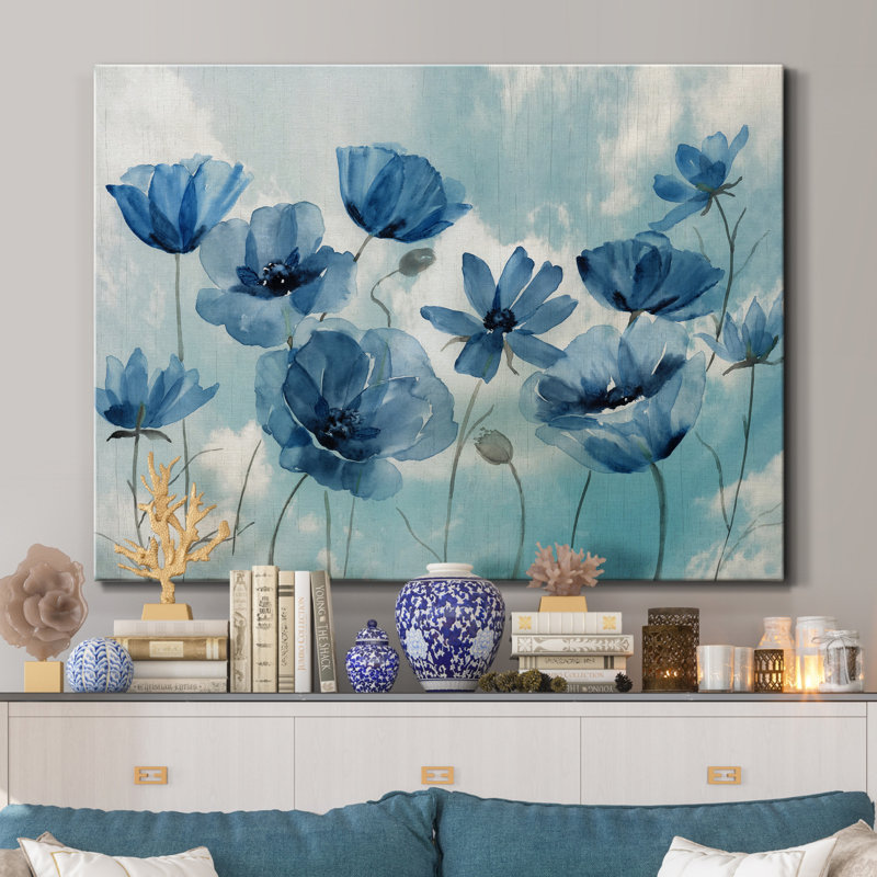 " Springing Up Blue ", 40" H x 30" W x 1" D