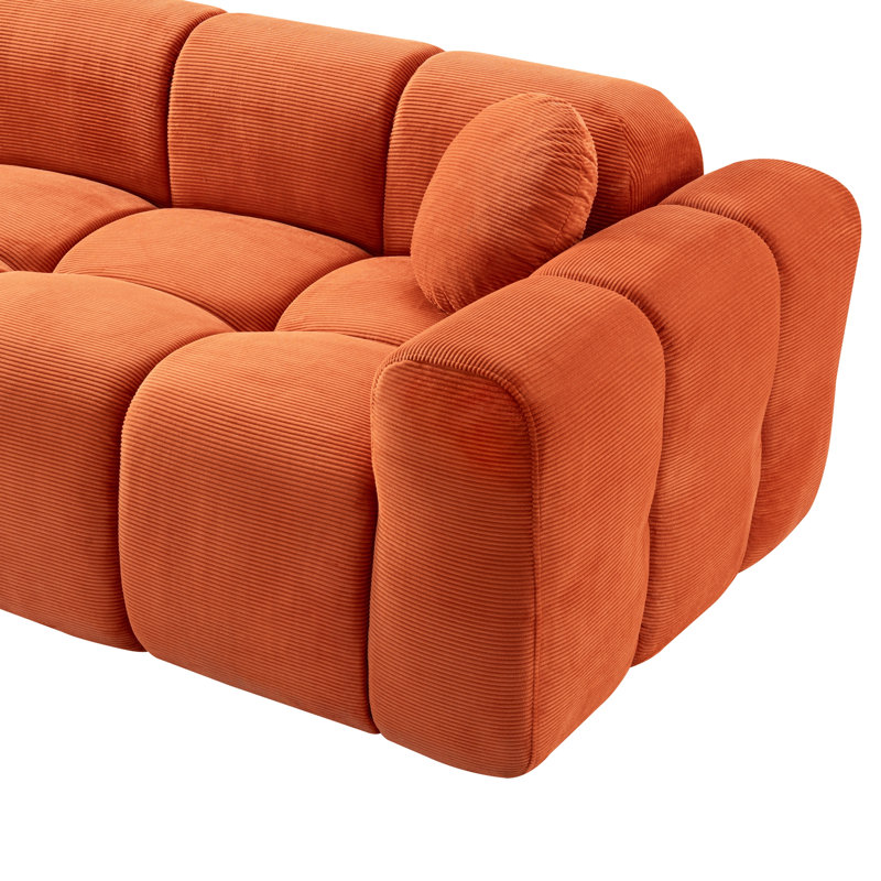 Très grand canapé à compression 98,4 po, Orange