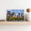 Golden Bridge Pittsburgh Skyline Modern Vibrant Abstract Architecture City Wall Art Print 1 Piece Wrapped Canvas Wall Art-1484960091