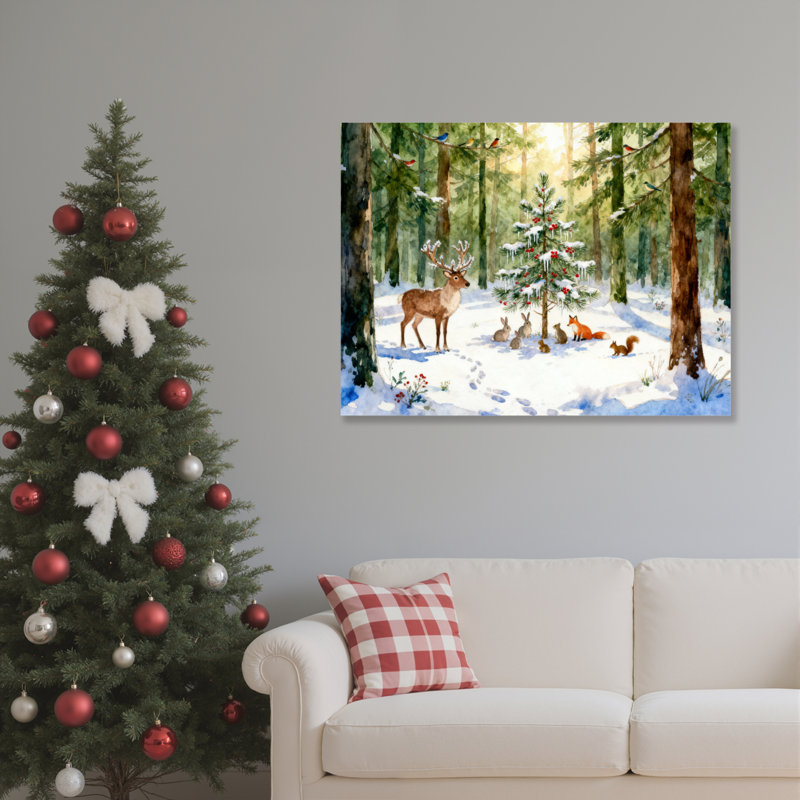 «Winter Forest Scene», art mural, H 16 po x l 24 po