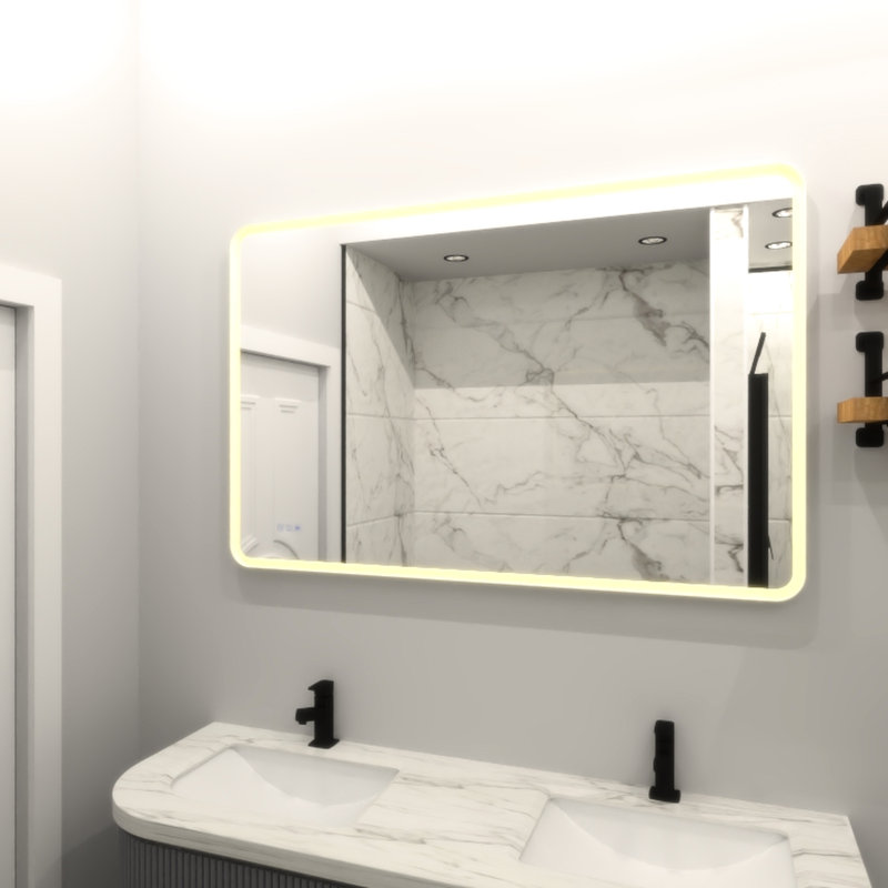 Miroir de salle de bain Fog Led, 30,63 po x 30,08 po