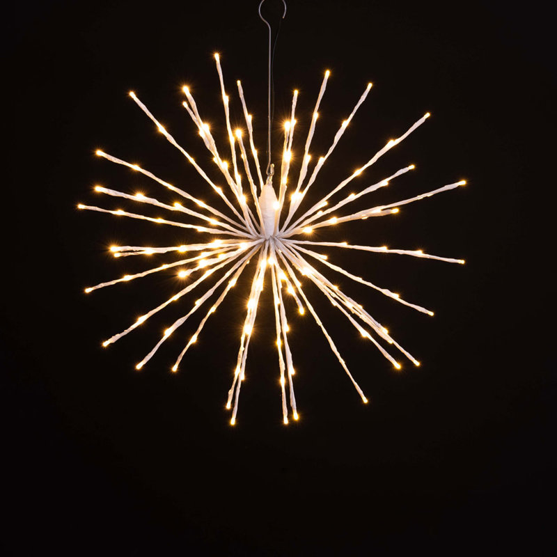 32in Spritzers LED Twinkle Lantern, 24" H x 24" L x 24" W, Classic White
