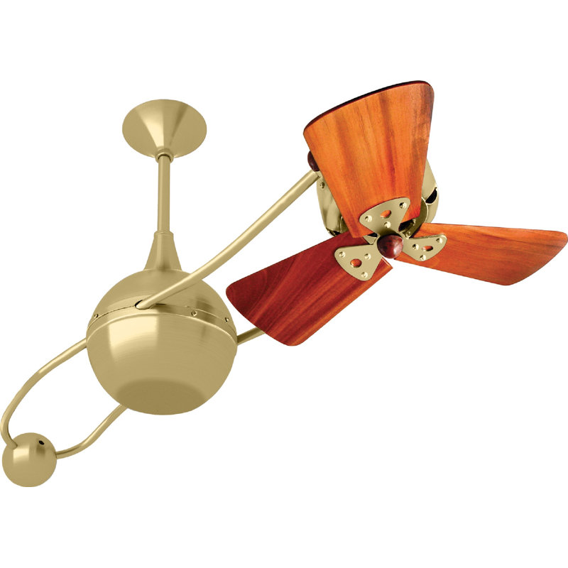 44" Brisa 2000 3 Wooden Blade Rotational Ceiling Fan, Brushed Nickel, No