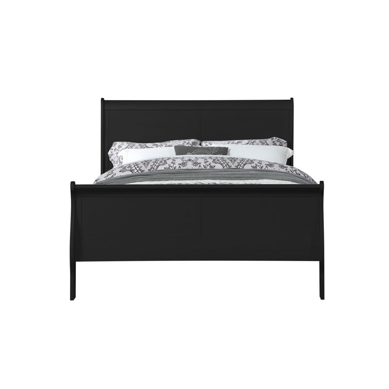 Louis Philippe III White Finish  Bed, Noir, Très grand lit