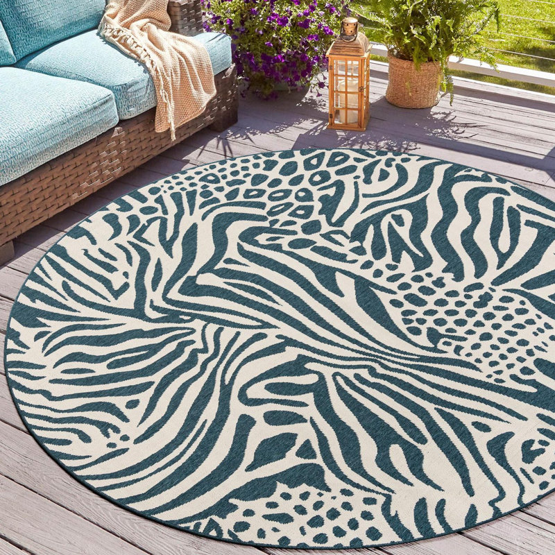 Gurjot Indoor/Outdoor Area Rug, Round 4'1"