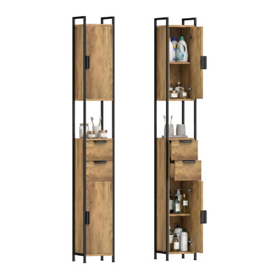 Engineered Wood, Metal Bathroom Storage