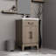 20 po De salle de bain en chêne gris avec plateau en acrylique, robinet, comptoir et miroir inclus