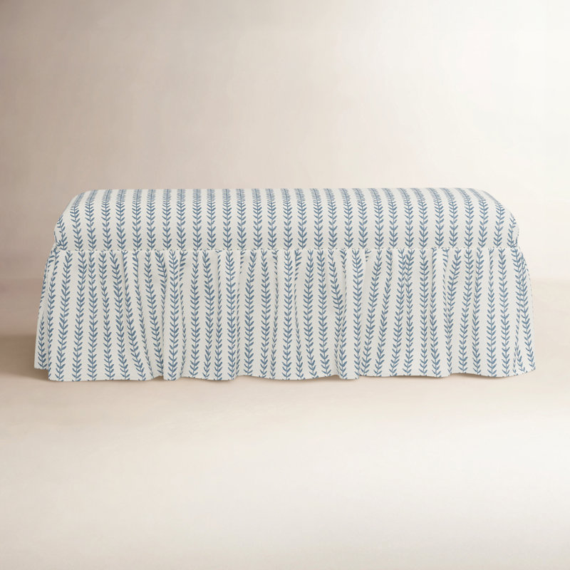Banc de salle à manger Maggie Ruffle, Rayures à motif de vigne bleu cendré