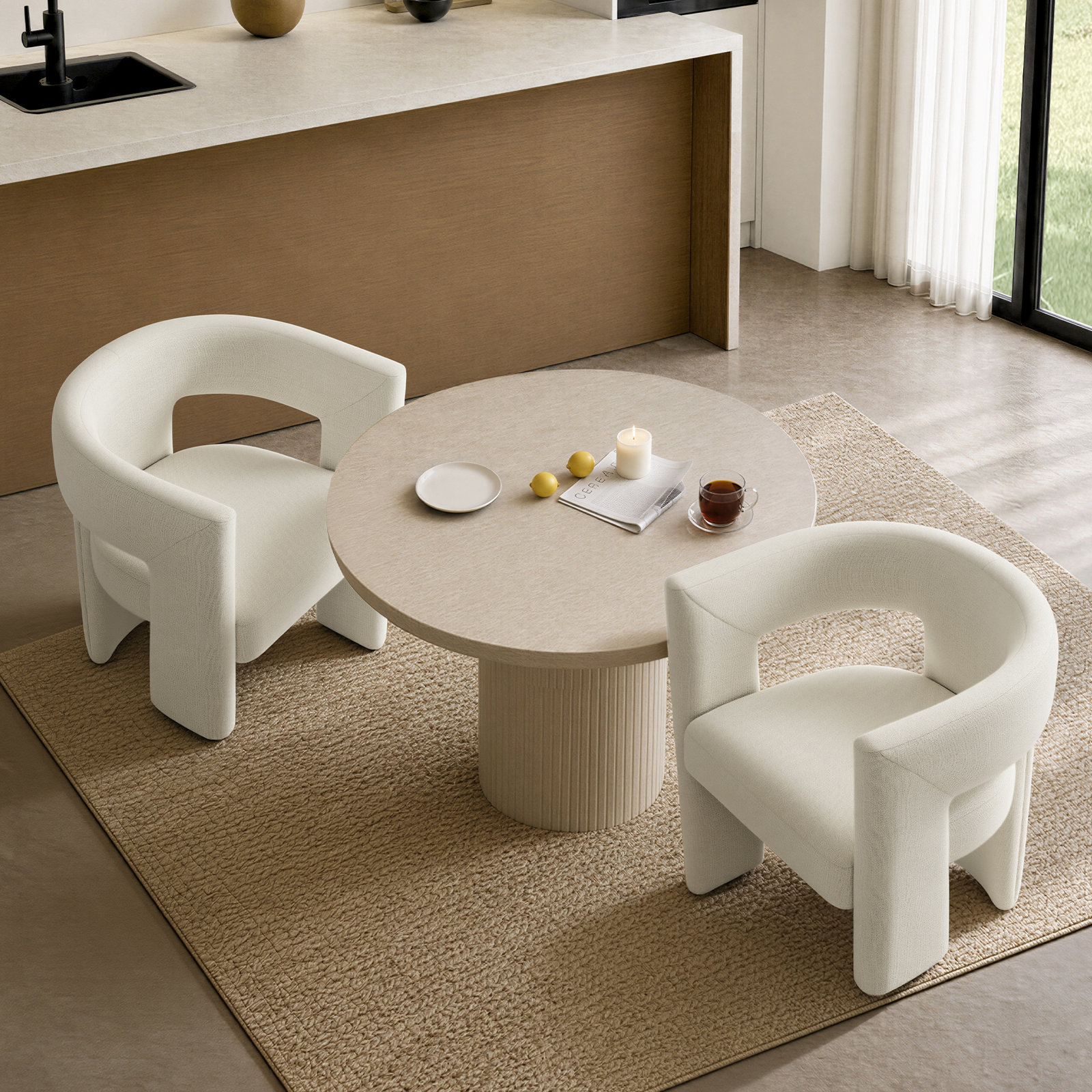 Addis Upholstered Dining Chair, Linen Linen
