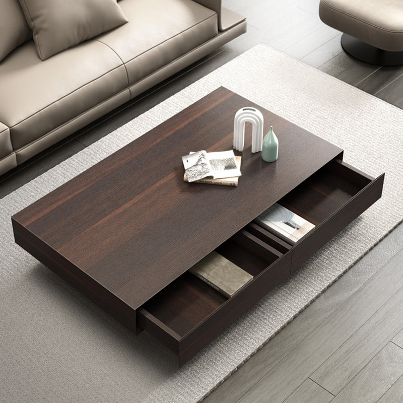 Table basse en bois avec tiroirs Living Room Home, Couleur fumée, 14,17 po H x 47,24 po L x 31,49 po po