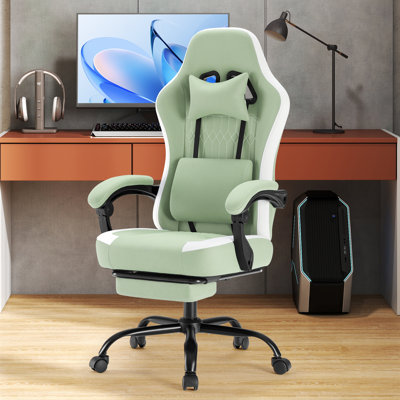 Fauteuil de jeu vidéo ergonomique et haut dossier avec repose-pieds