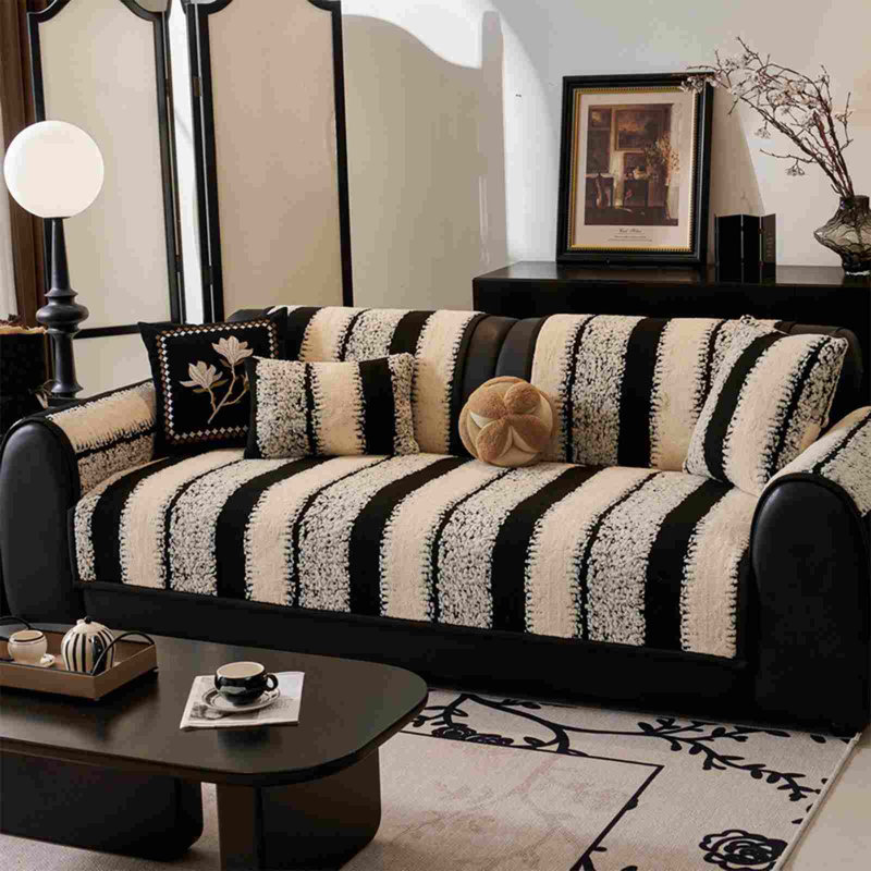 Sofa Cushions For Fall And Winter Thickened Sofa Cushions Straight Sitting Cushion Thickened Seat Cushion, Black