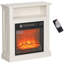 Foyer électrique autoportant de 27 po avec cadre blanc Homcom, chauffage encastré 1400 W - effet de bûche et de flammes 3D réaliste, télécommande, température réglable (62 82 -82 ℉), minuterie, certifié CSA