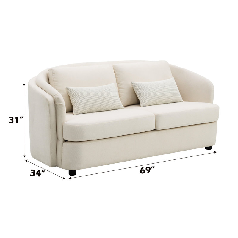 Siège élégant en lin beige - pour une sensation moderne de coussins rembourrés de mousse