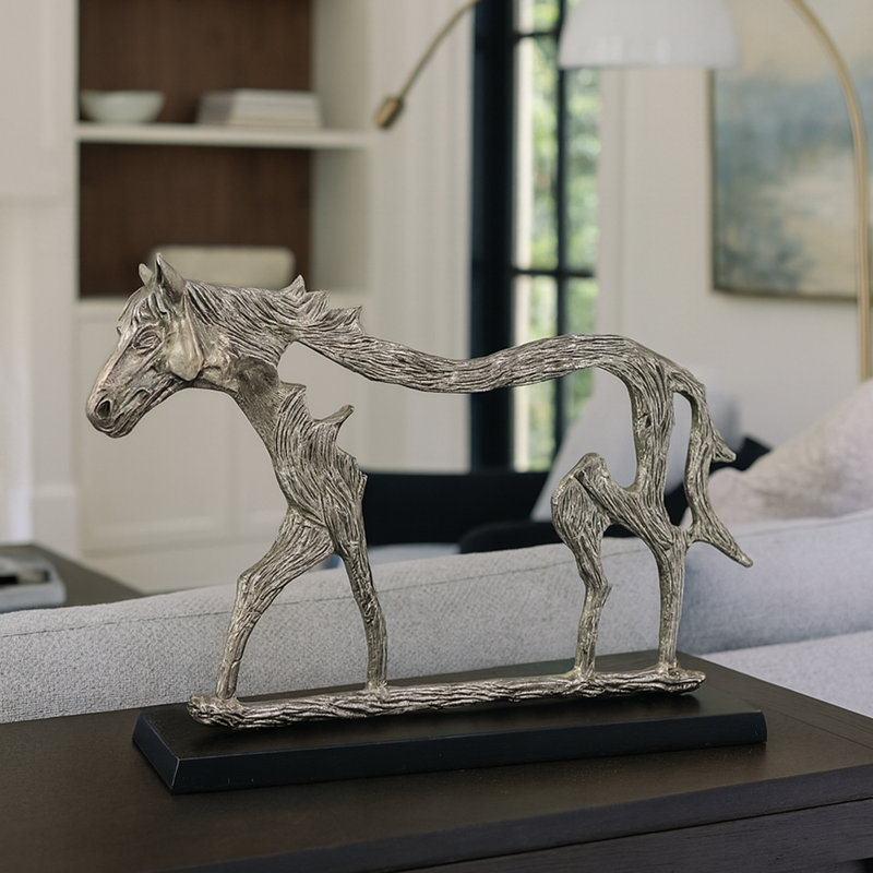 Sculpture de cheval en aluminium faite à la main Kaamil