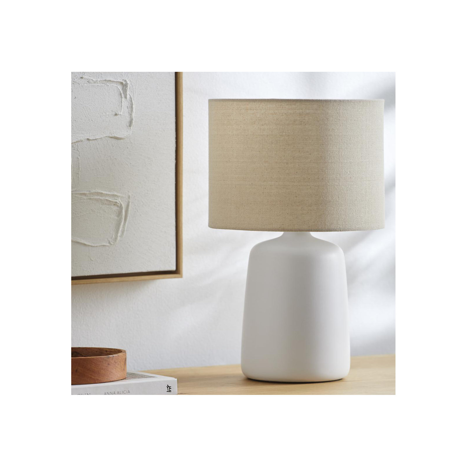 Pramit Accent Table Lamp, White