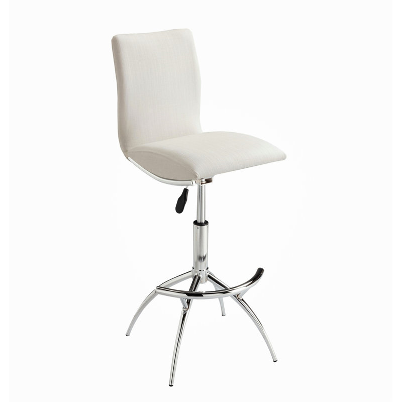 Modern Barstool Leatherette/Chrome Adjustable Height