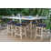7 Pc. Antique Wash Eucalyptus Counter Height Set With Blue Rope Stools