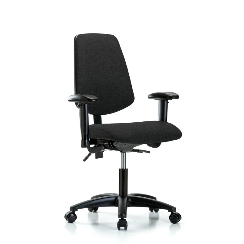 Chaise de tâches ergonomique Desirae, Noir, Roulettes, Fonction d'inclinaison