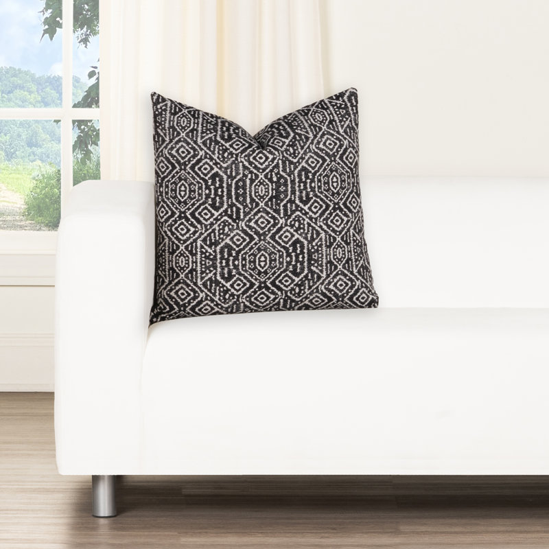 Coussin décoratif Magnolia Home Fashions Mesa, Noir géométrique, Polyester, H 20 po x l 20 po