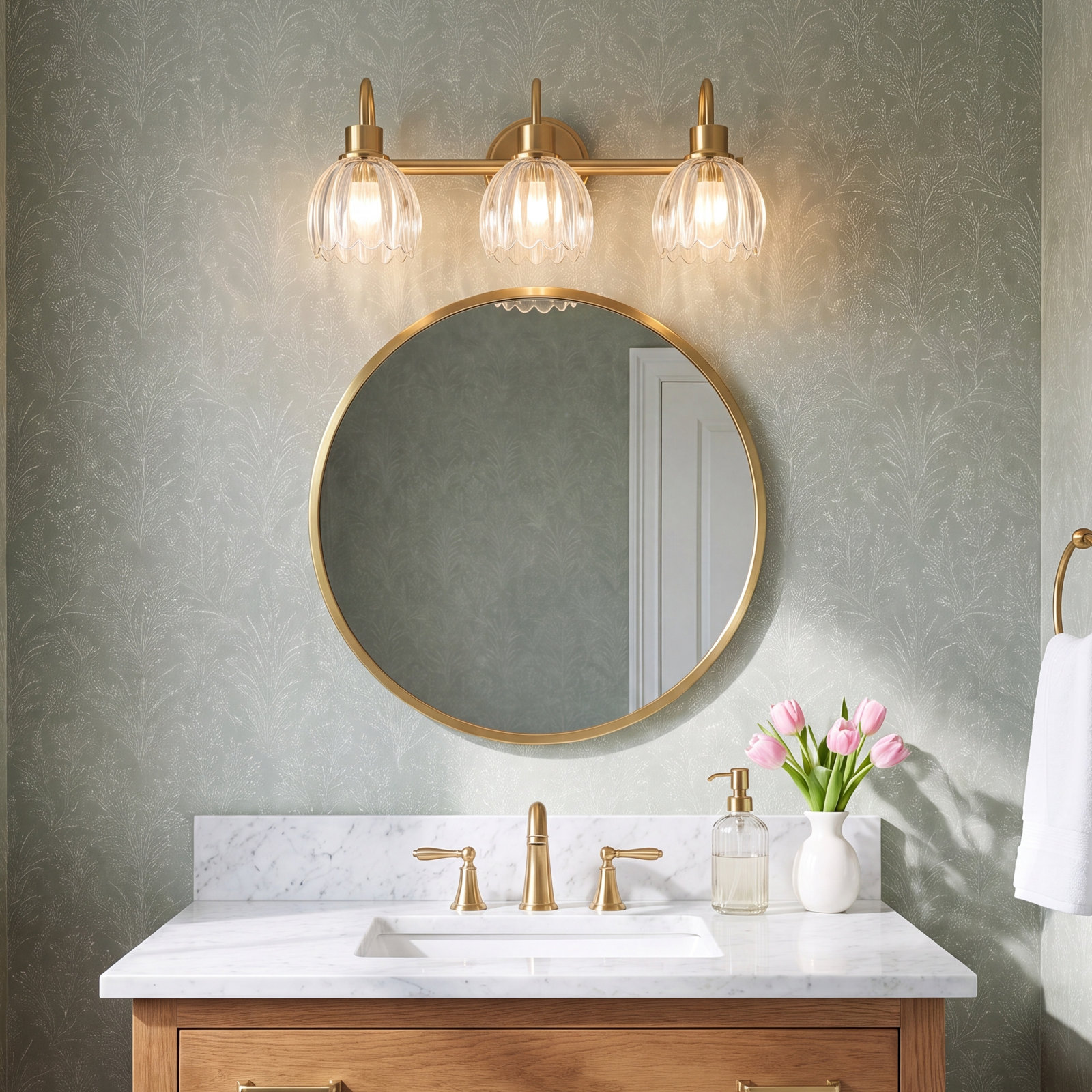 3-Light Brass Vanity Light