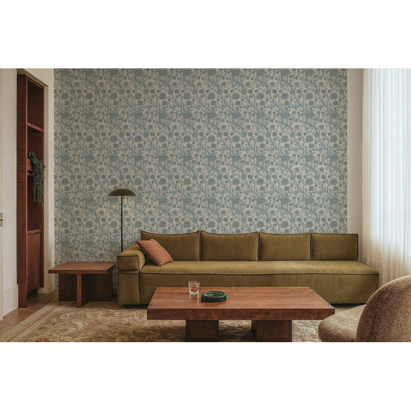 Blooming Thicket - Wallpaper, Linen Stone, Peel & Stick, Self-Adhesive