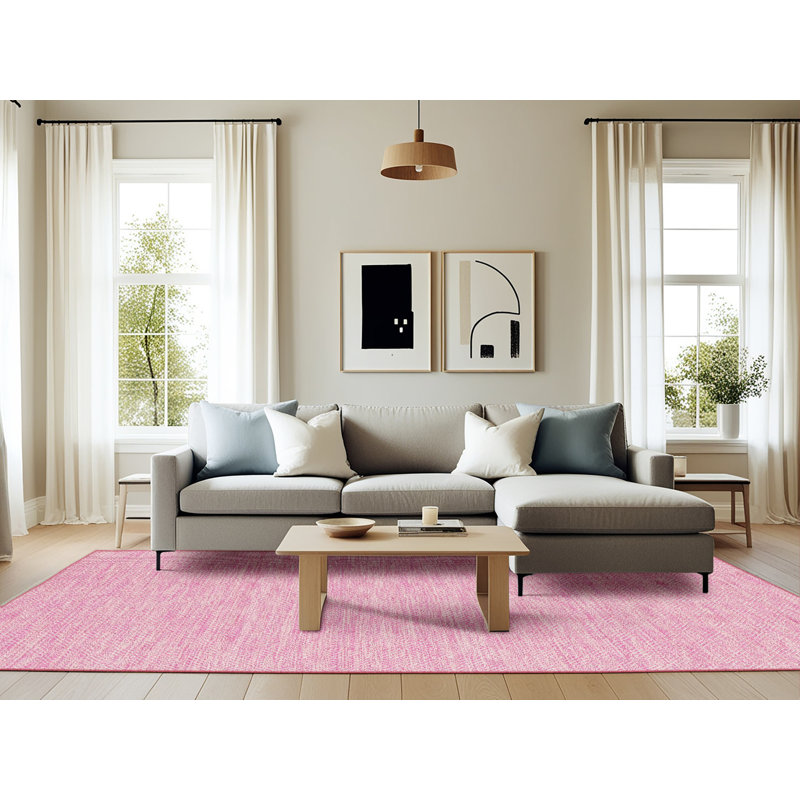 Tapis contemporain rose, Rectangle 6 pi x 9 pi