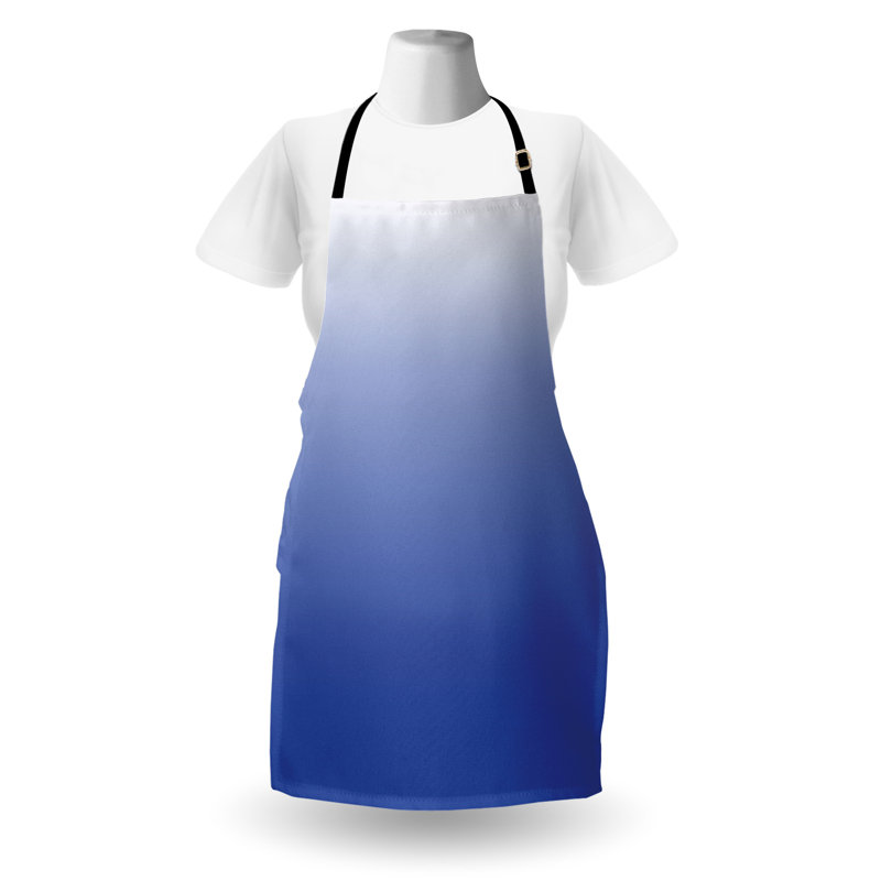 Solid Bib Apron, White/Violet Blue