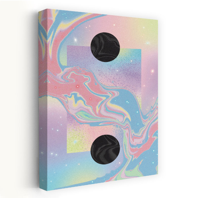 «Black Hole Pastel Cosmos», rétro, rétro, paysage, nature, art mural, H 36 po x l 24 po