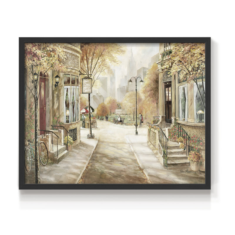 City Café -Framed Print - Restickable, H 22 po x l 28 po, Noir, noir, noir, noir