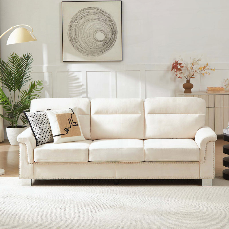 Canapé 3 places 82 po, Beige