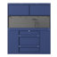 Buffet autoportant de 63 po de largeur avec huche, grande armoire de rangement pour bar à café avec 6 tiroirs, 5 armoires avec tablettes réglables, panneau perforé, porte-serviettes, prise de courant-546980081